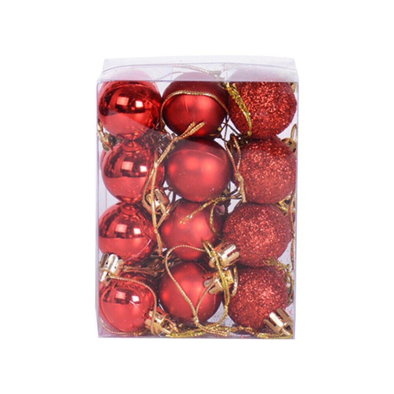 24pcs Mini Shatterproof Christmas Tree Ball Ornaments Shiny and Glitter